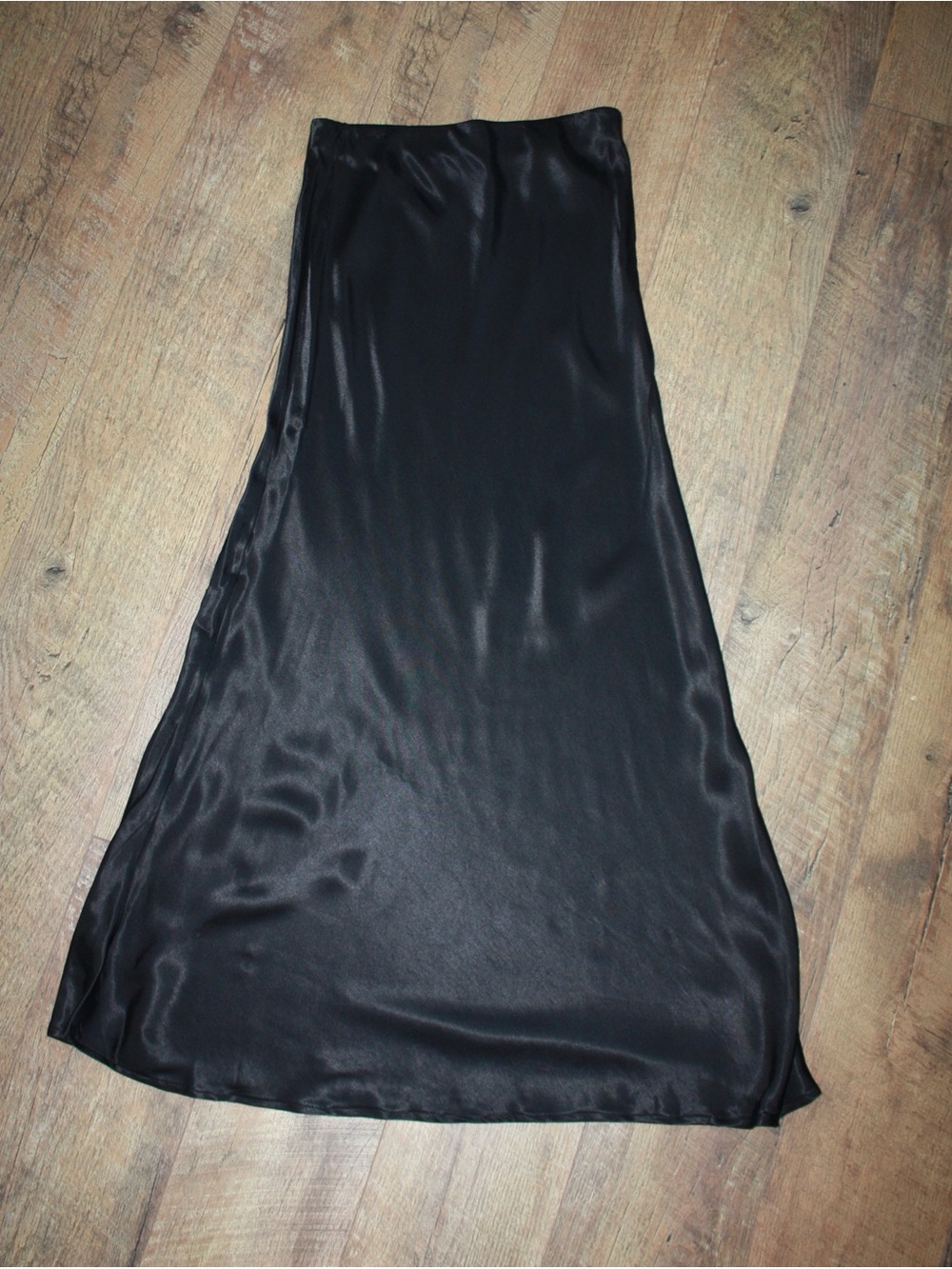 H&M Black Satin Maxi Skirt